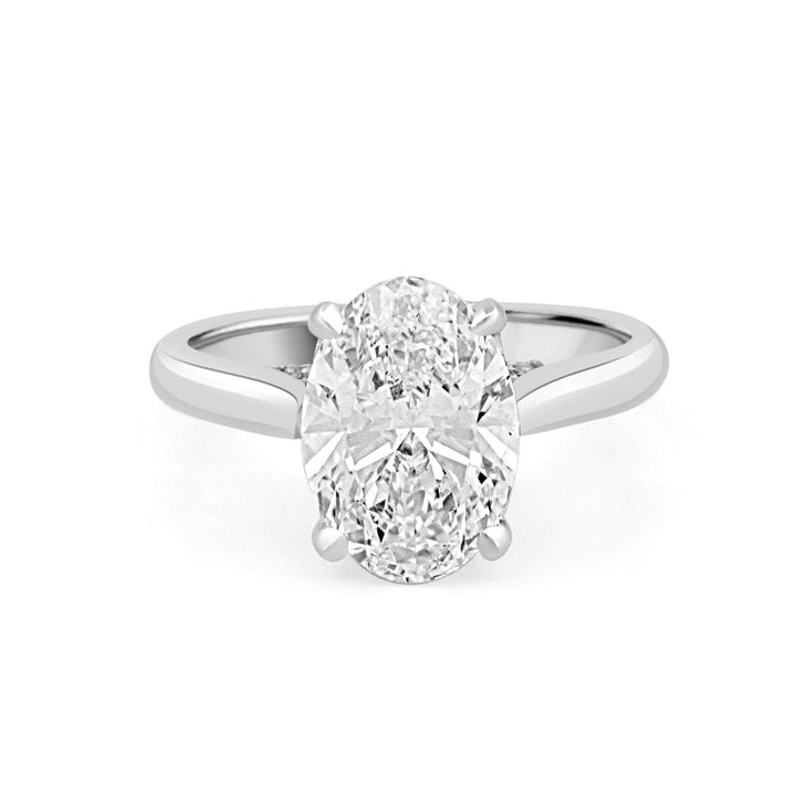 2.50 CT "Finesse" Oval Cut Under - Halo Solitaire (LG) - ZIZOV DIAMONDS