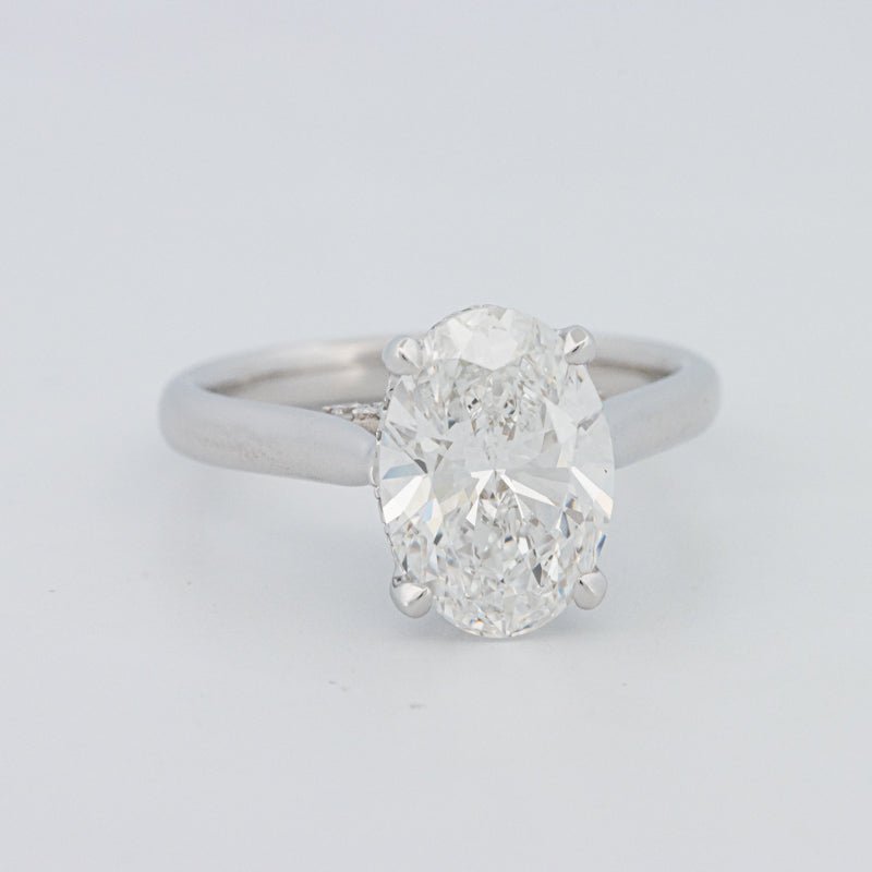 2.50 CT "Finesse" Oval Cut Under - Halo Solitaire (LG) - ZIZOV DIAMONDS