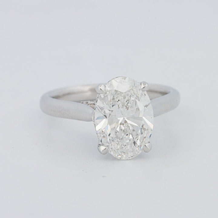 2.50 CT "Finesse" Oval Cut Under - Halo Solitaire (LG) - ZIZOV DIAMONDS