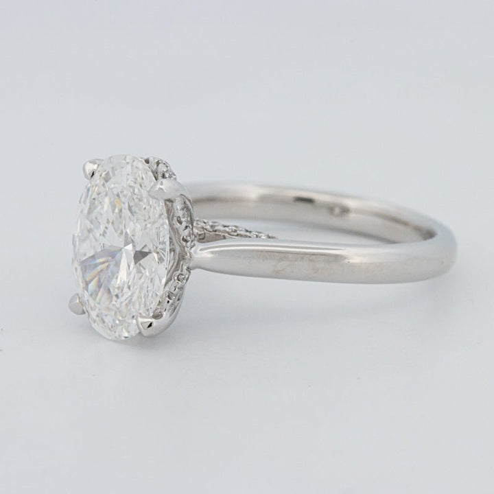 2.50 CT "Finesse" Oval Cut Under - Halo Solitaire (LG) - ZIZOV DIAMONDS