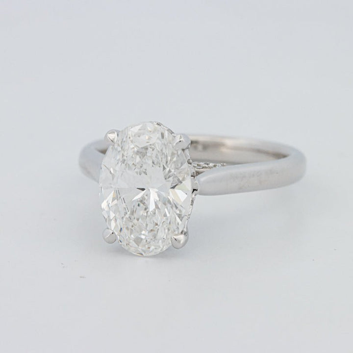 2.50 CT "Finesse" Oval Cut Under - Halo Solitaire (LG) - ZIZOV DIAMONDS