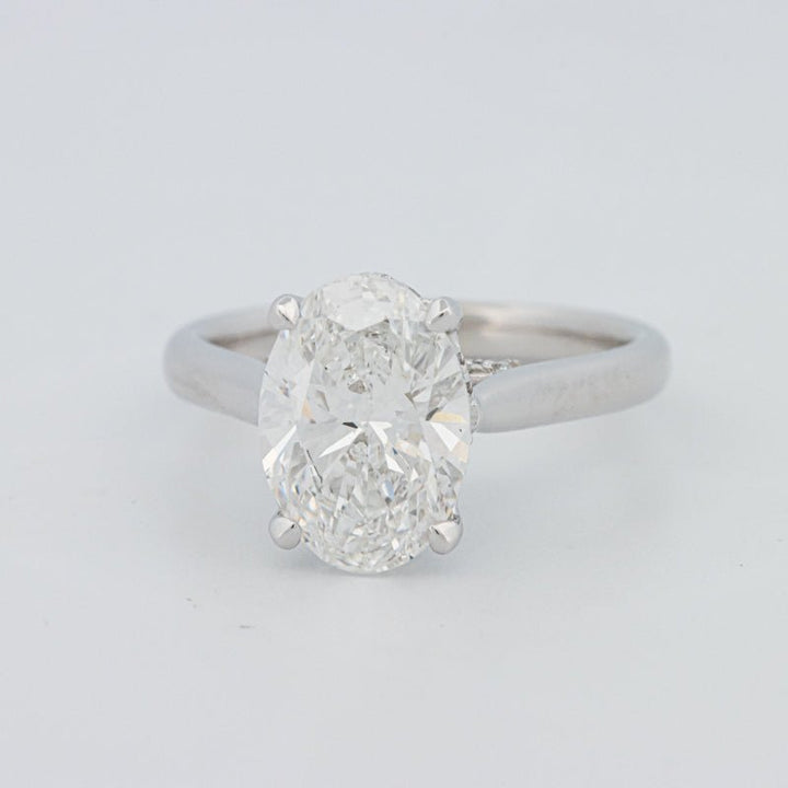 2.50 CT "Finesse" Oval Cut Under - Halo Solitaire (LG) - ZIZOV DIAMONDS