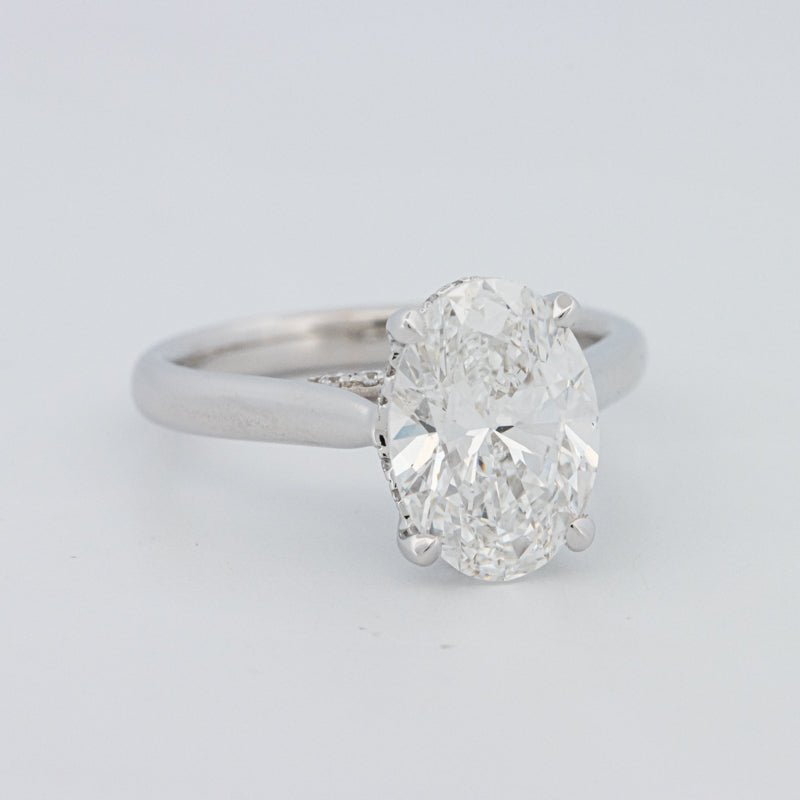 2.50 CT "Finesse" Oval Cut Under - Halo Solitaire (LG) - ZIZOV DIAMONDS