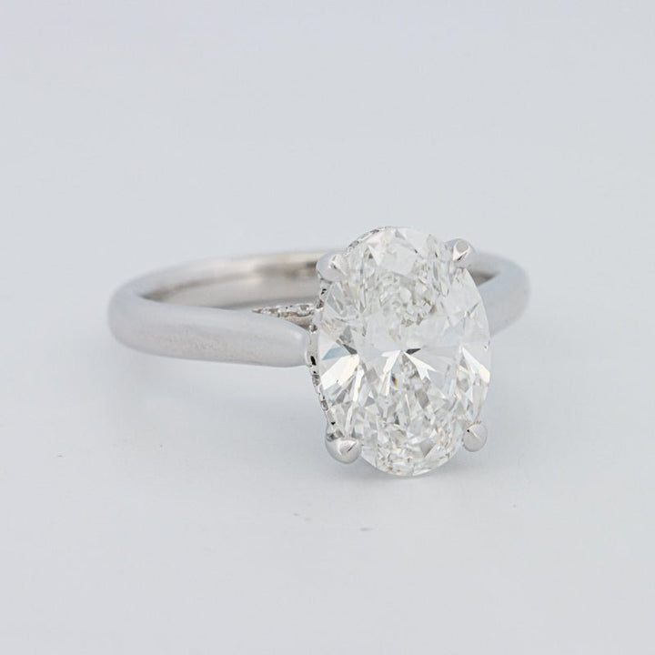 2.50 CT "Finesse" Oval Cut Under - Halo Solitaire (LG) - ZIZOV DIAMONDS