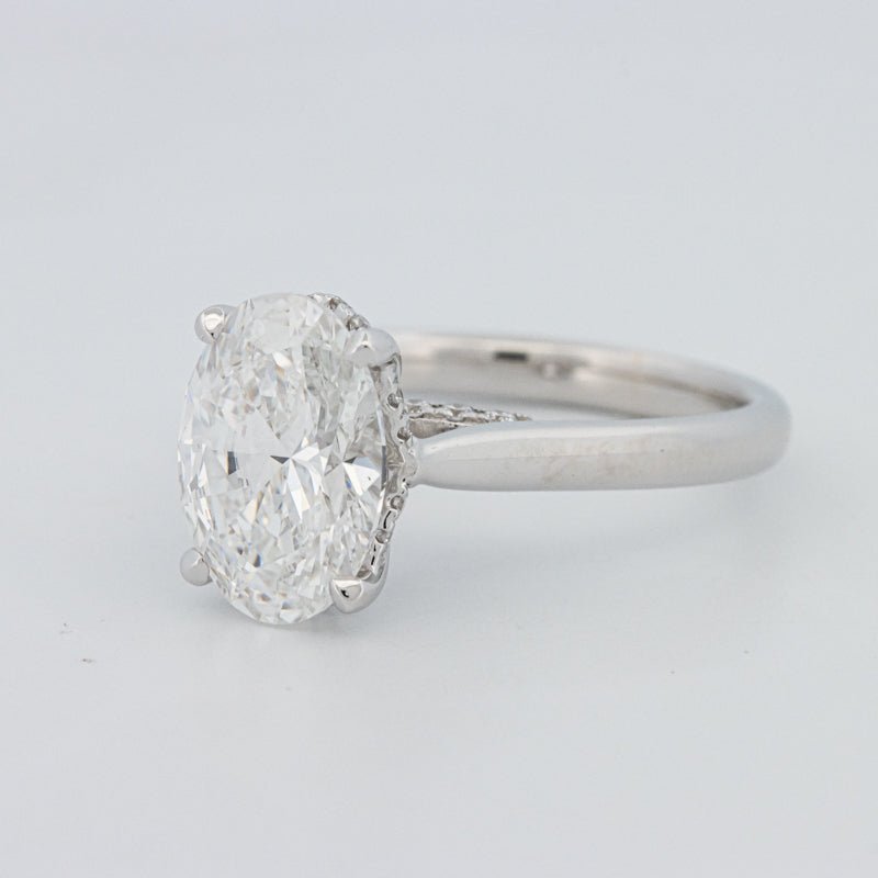 2.50 CT "Finesse" Oval Cut Under - Halo Solitaire (LG) - ZIZOV DIAMONDS