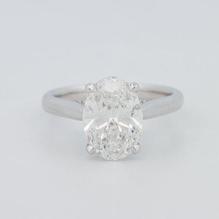 2.50 CT "Finesse" Oval Cut Under - Halo Solitaire (LG) - ZIZOV DIAMONDS