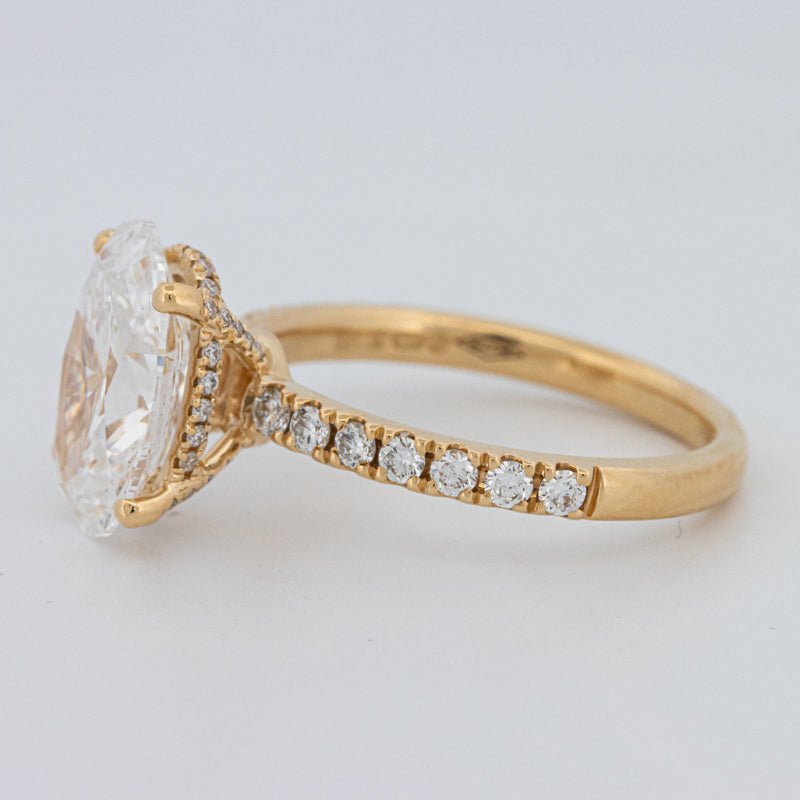 3 CT "Basket" Oval Cut Under - Halo Pavé Ring (LG) - ZIZOV DIAMONDS