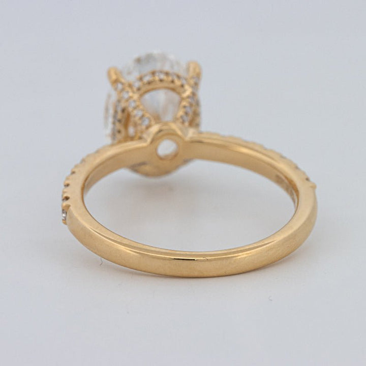 3 CT "Basket" Oval Cut Under - Halo Pavé Ring (LG) - ZIZOV DIAMONDS