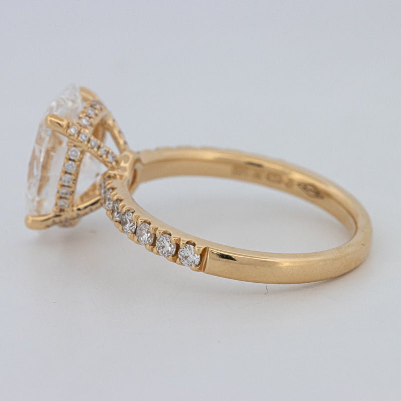 3 CT "Basket" Oval Cut Under - Halo Pavé Ring (LG) - ZIZOV DIAMONDS