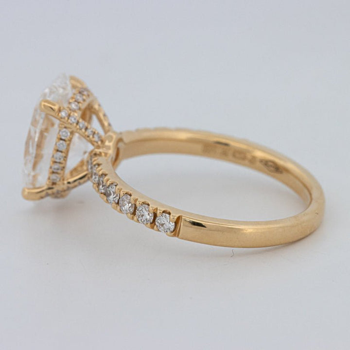 3 CT "Basket" Oval Cut Under - Halo Pavé Ring (LG) - ZIZOV DIAMONDS