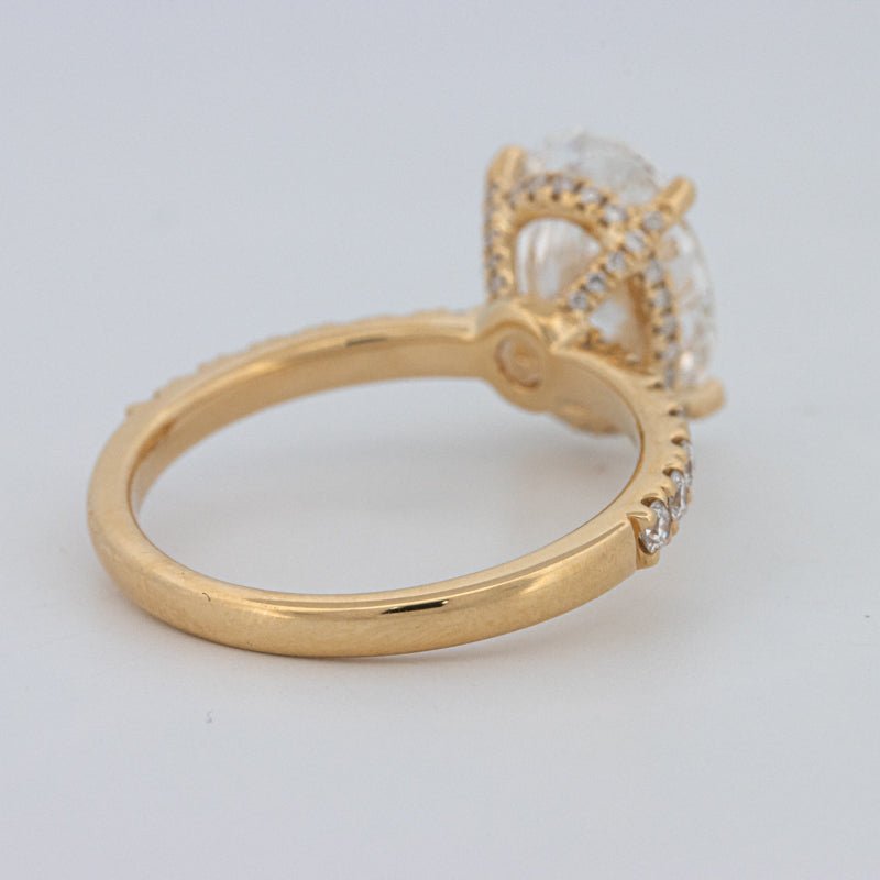 3 CT "Basket" Oval Cut Under - Halo Pavé Ring (LG) - ZIZOV DIAMONDS