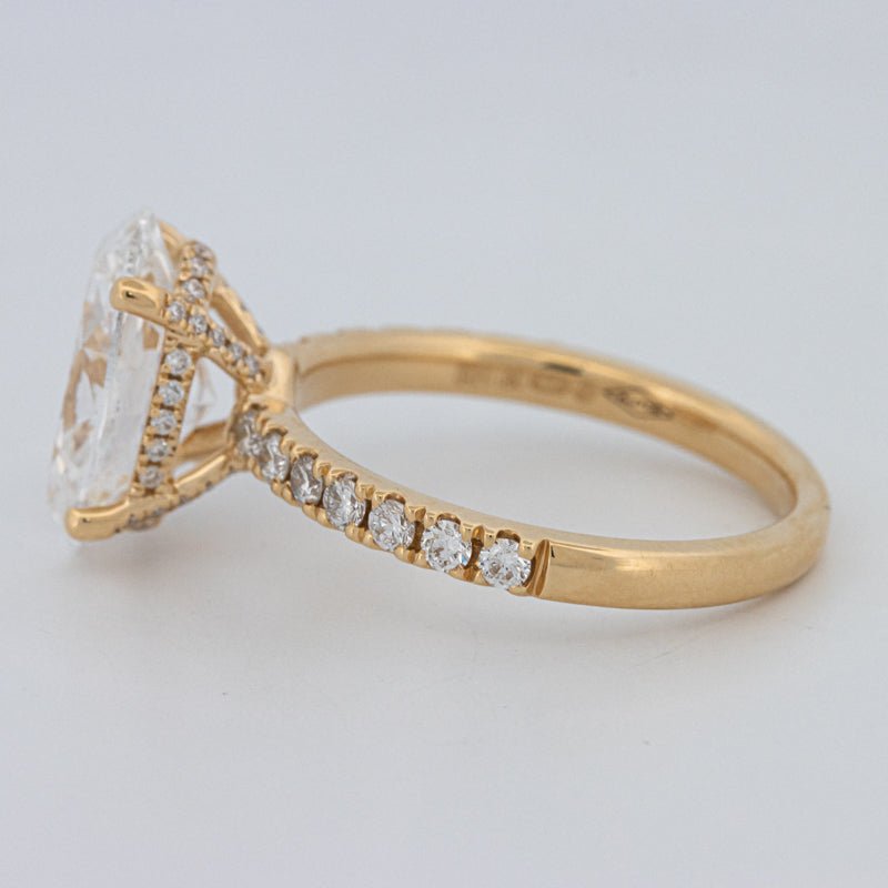 3 CT "Basket" Oval Cut Under - Halo Pavé Ring (LG) - ZIZOV DIAMONDS