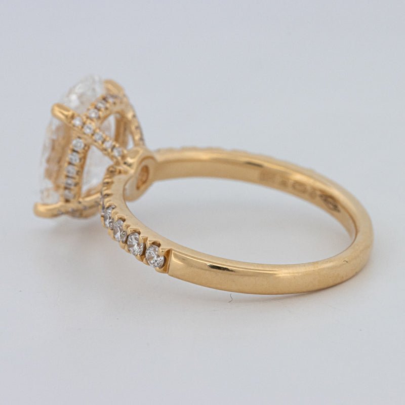 3 CT "Basket" Oval Cut Under - Halo Pavé Ring (LG) - ZIZOV DIAMONDS