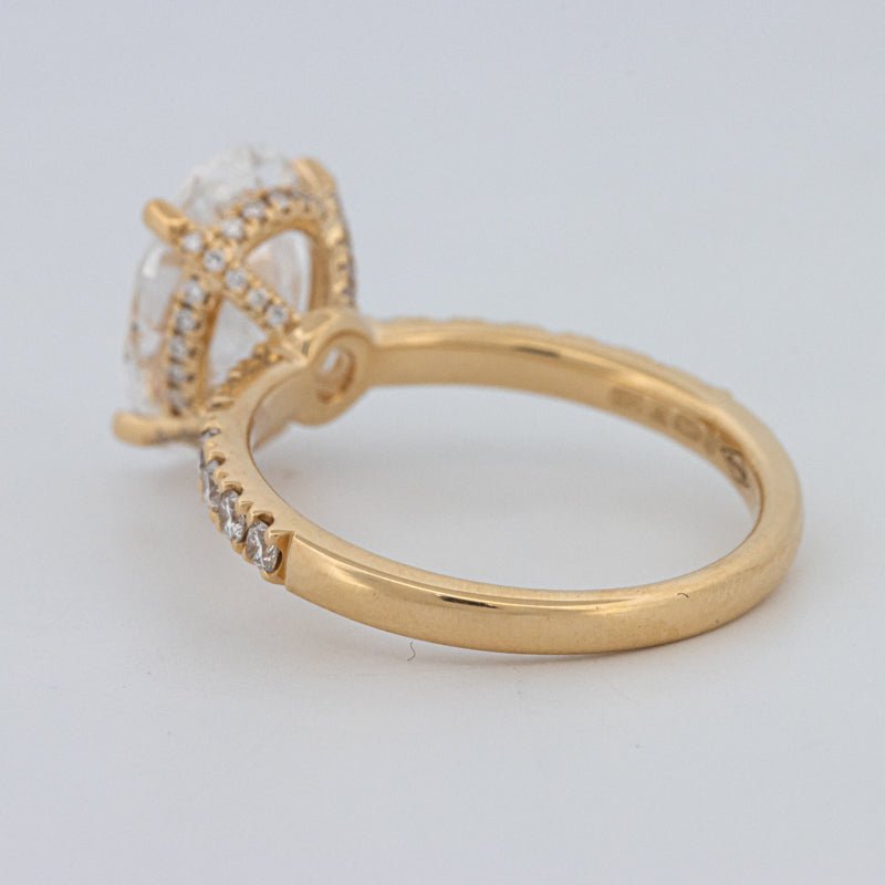 3 CT "Basket" Oval Cut Under - Halo Pavé Ring (LG) - ZIZOV DIAMONDS
