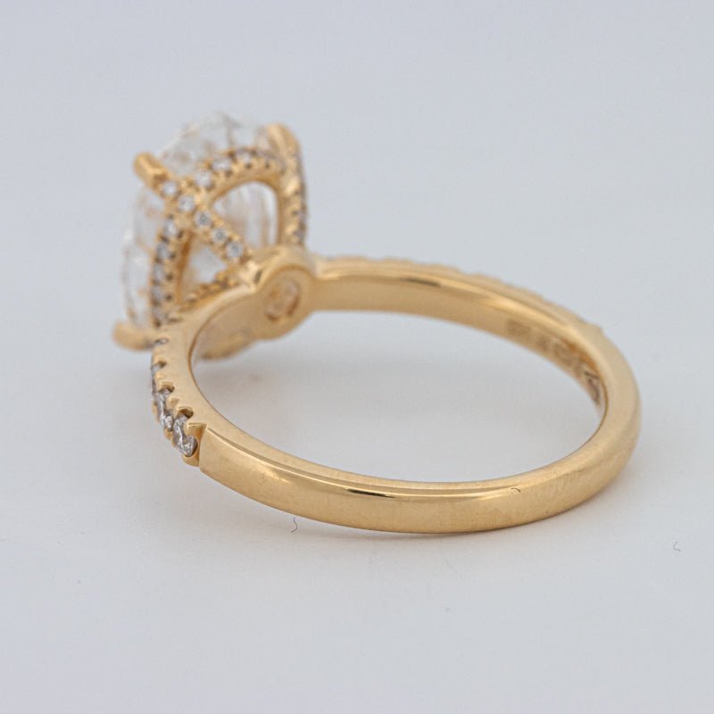 3 CT "Basket" Oval Cut Under - Halo Pavé Ring (LG) - ZIZOV DIAMONDS