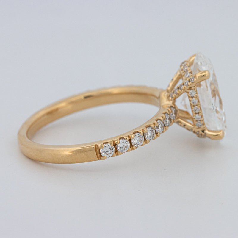3 CT "Basket" Oval Cut Under - Halo Pavé Ring (LG) - ZIZOV DIAMONDS