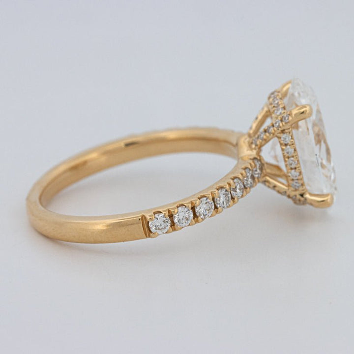 3 CT "Basket" Oval Cut Under - Halo Pavé Ring (LG) - ZIZOV DIAMONDS