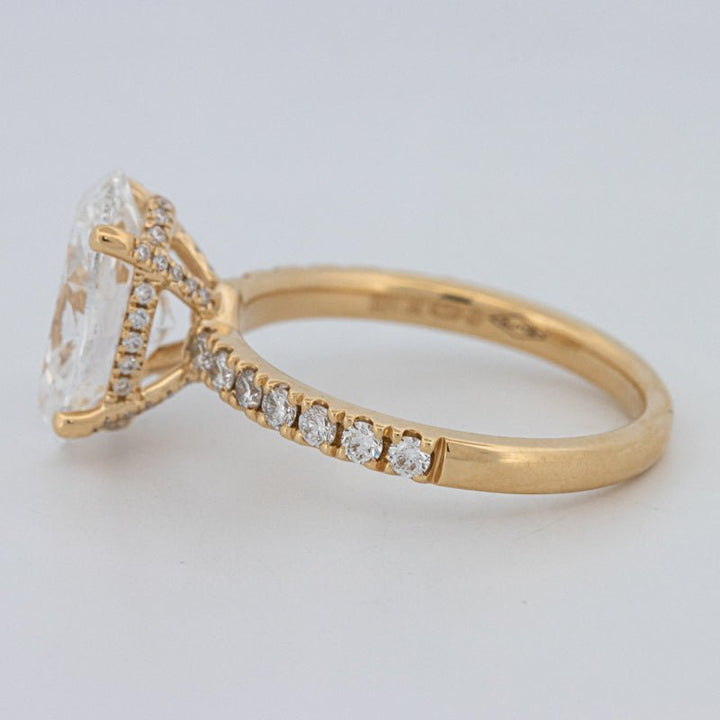 3 CT "Basket" Oval Cut Under - Halo Pavé Ring (LG) - ZIZOV DIAMONDS