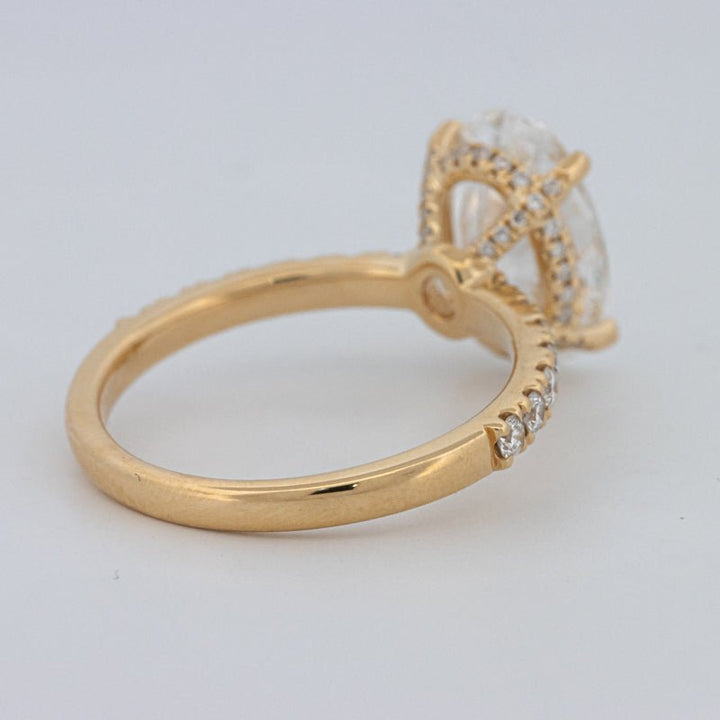 3 CT "Basket" Oval Cut Under - Halo Pavé Ring (LG) - ZIZOV DIAMONDS