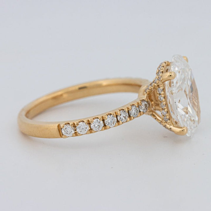 3 CT "Basket" Oval Cut Under - Halo Pavé Ring (LG) - ZIZOV DIAMONDS