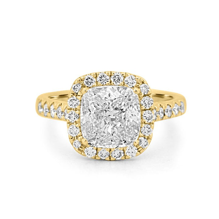 3 CT Cushion Cut Halo Pavé Solitaire (LG) - ZIZOV DIAMONDS