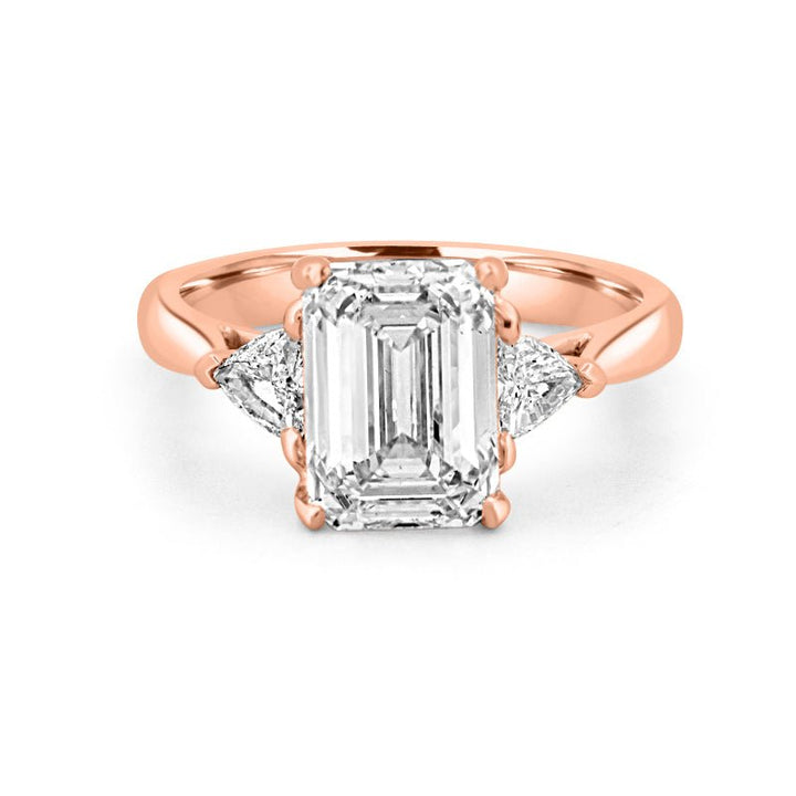 3 CT Emerald Cut Trilogy Solitaire (LG) - ZIZOV DIAMONDS