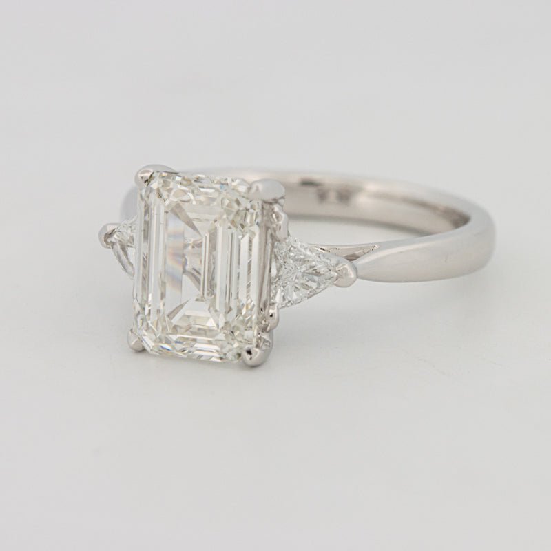 3 CT Emerald Cut Trilogy Solitaire (LG) - ZIZOV DIAMONDS