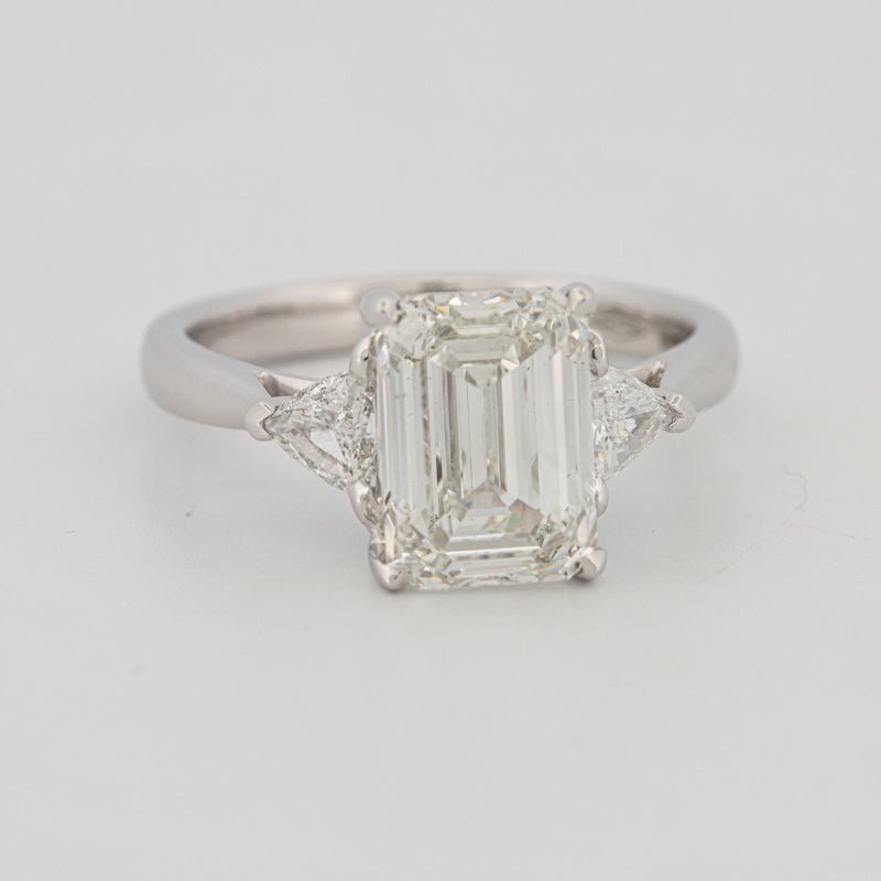 3 CT Emerald Cut Trilogy Solitaire (LG) - ZIZOV DIAMONDS