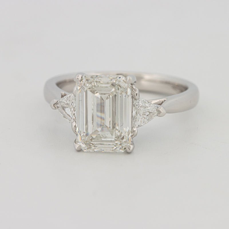 3 CT Emerald Cut Trilogy Solitaire (LG) - ZIZOV DIAMONDS