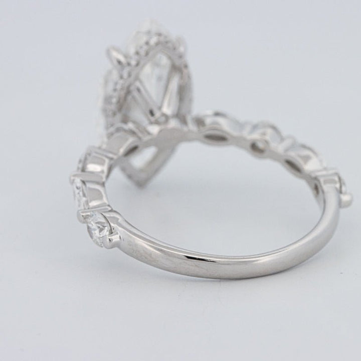 3 CT Marquise Cut Under - Halo Pavé Solitaire (LG) - ZIZOV DIAMONDS