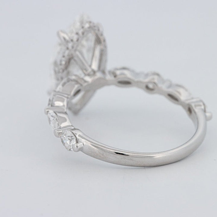 3 CT Marquise Cut Under - Halo Pavé Solitaire (LG) - ZIZOV DIAMONDS