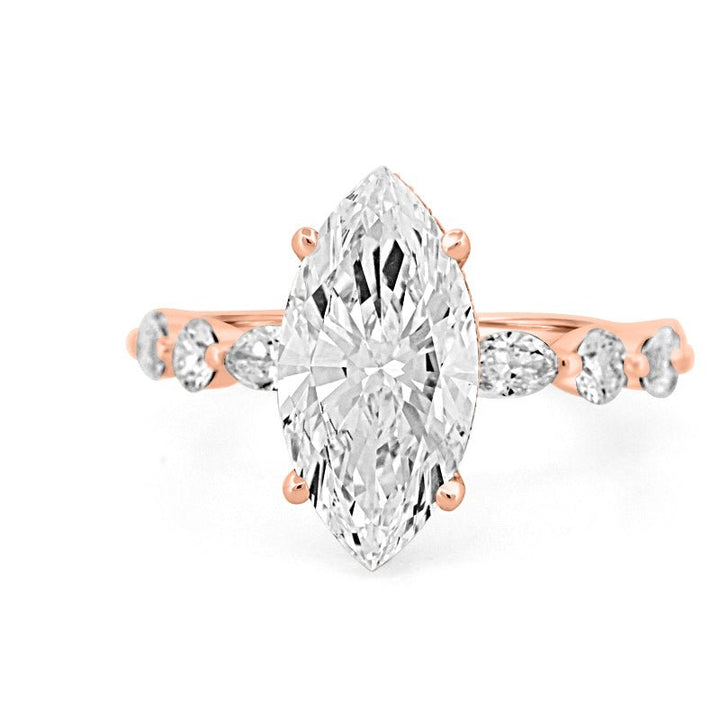 3 CT Marquise Cut Under - Halo Pavé Solitaire (LG) - ZIZOV DIAMONDS