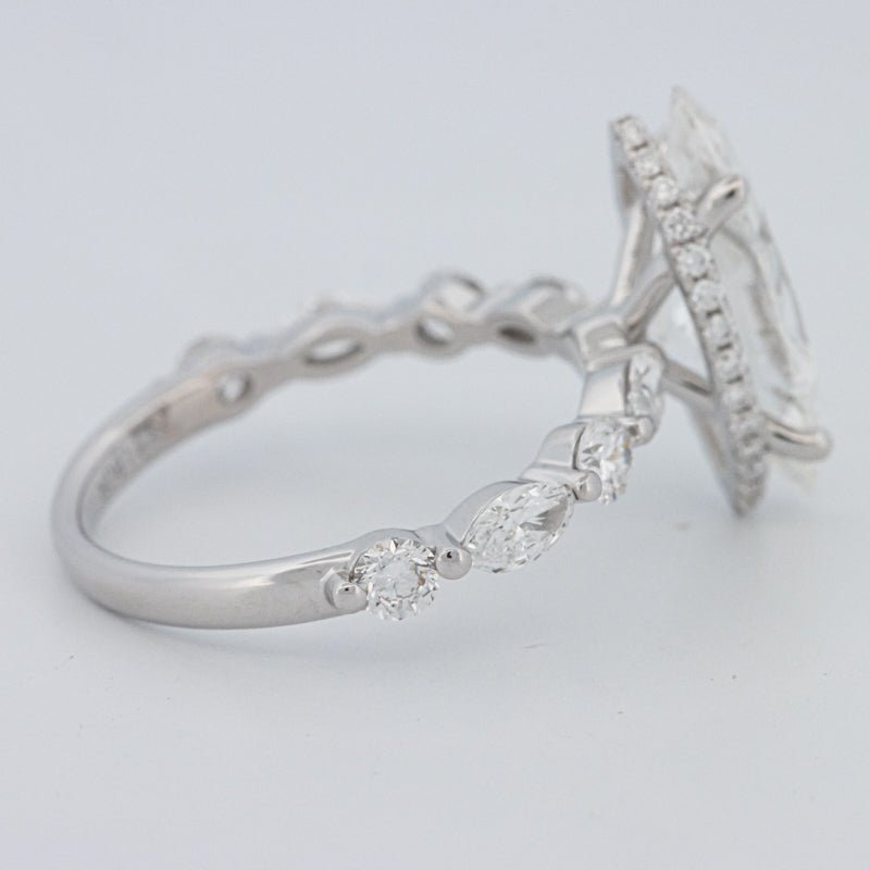 3 CT Marquise Cut Under - Halo Pavé Solitaire (LG) - ZIZOV DIAMONDS