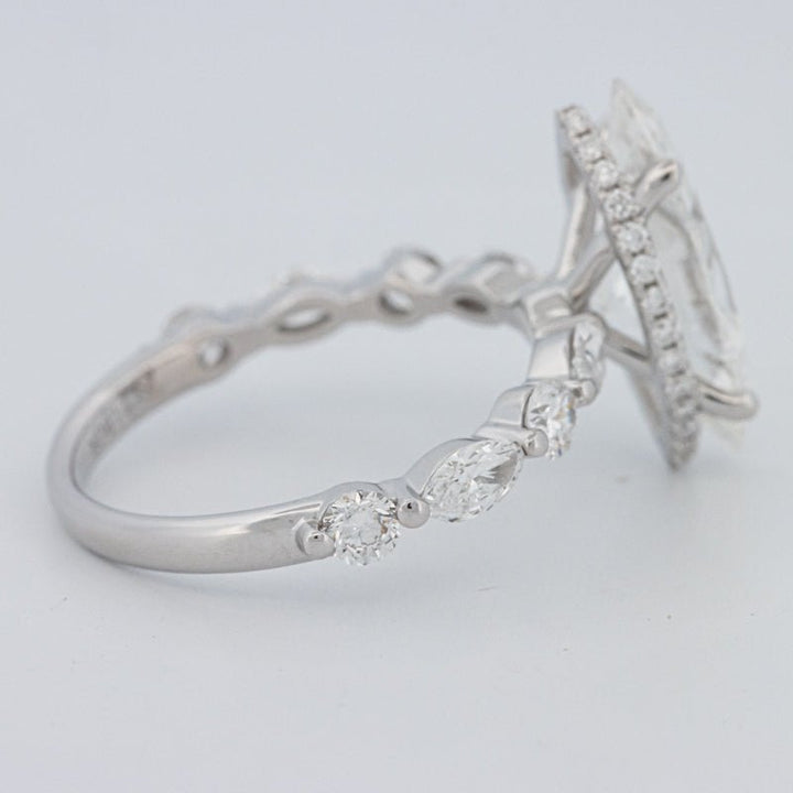 3 CT Marquise Cut Under - Halo Pavé Solitaire (LG) - ZIZOV DIAMONDS