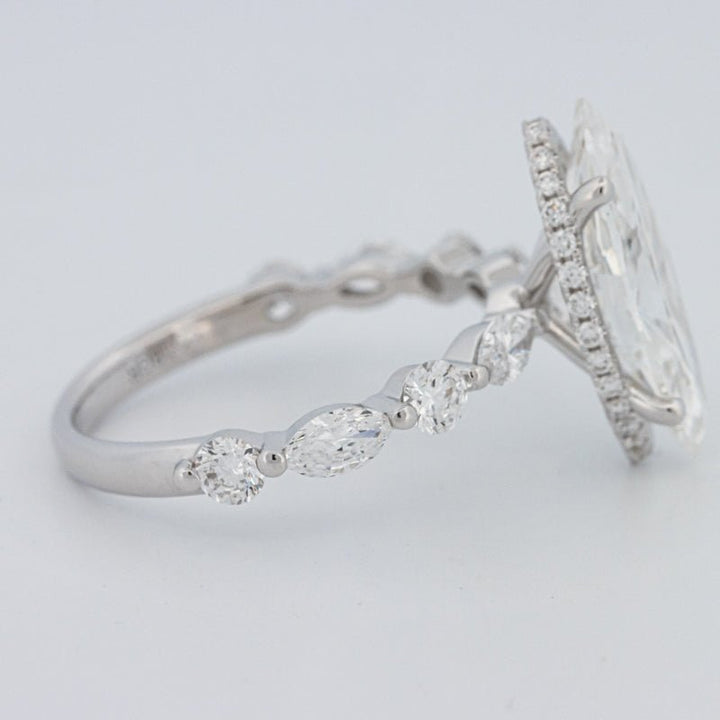 3 CT Marquise Cut Under - Halo Pavé Solitaire (LG) - ZIZOV DIAMONDS