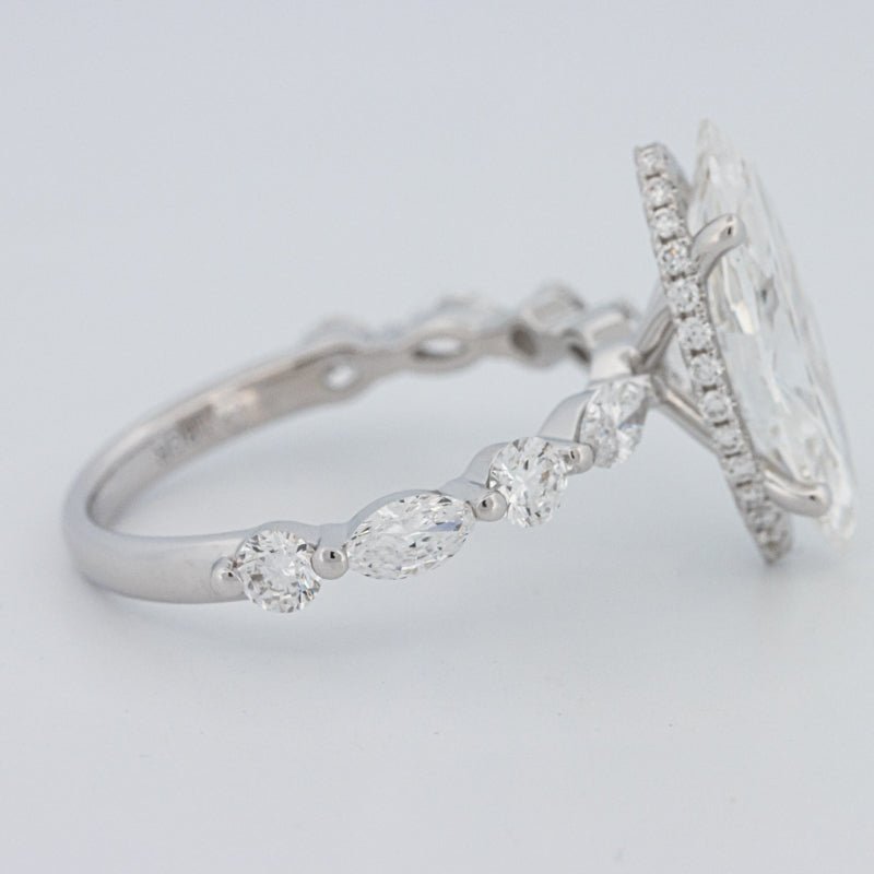 3 CT Marquise Cut Under - Halo Pavé Solitaire (LG) - ZIZOV DIAMONDS