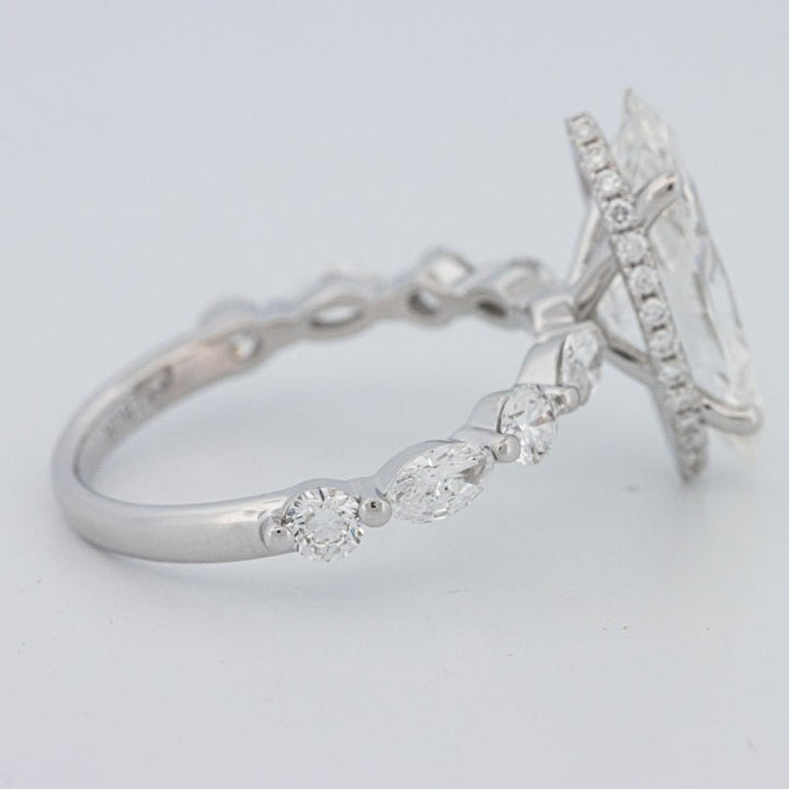 3 CT Marquise Cut Under - Halo Pavé Solitaire (LG) - ZIZOV DIAMONDS