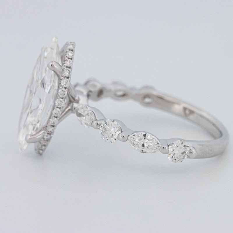 3 CT Marquise Cut Under - Halo Pavé Solitaire (LG) - ZIZOV DIAMONDS