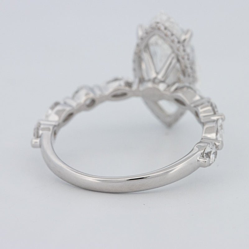 3 CT Marquise Cut Under - Halo Pavé Solitaire (LG) - ZIZOV DIAMONDS