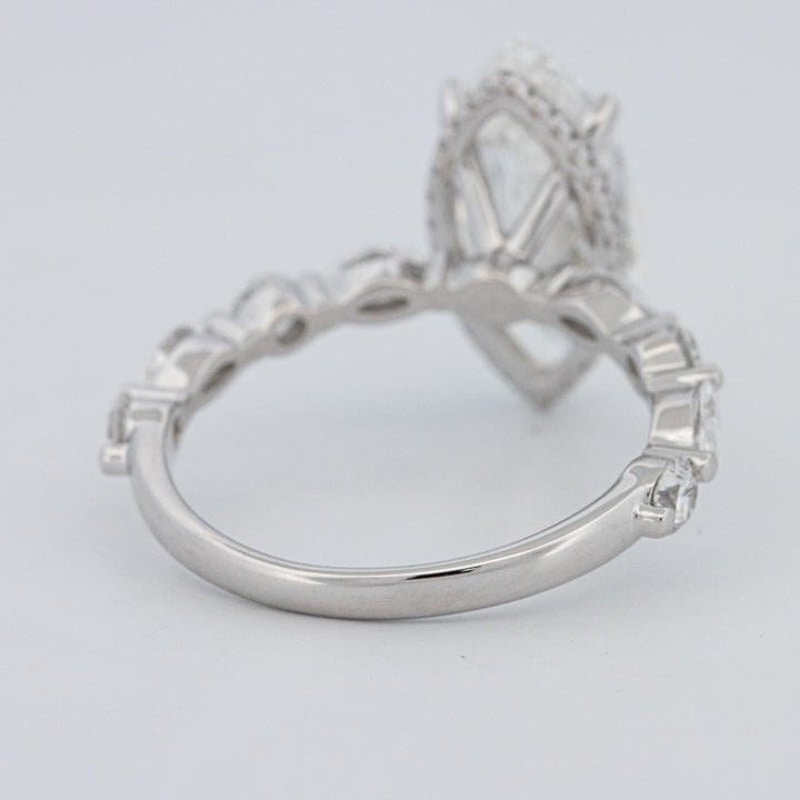 3 CT Marquise Cut Under - Halo Pavé Solitaire (LG) - ZIZOV DIAMONDS