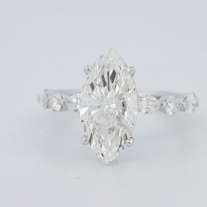 3 CT Marquise Cut Under - Halo Pavé Solitaire (LG) - ZIZOV DIAMONDS