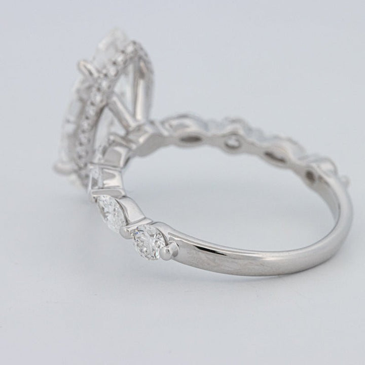 3 CT Marquise Cut Under - Halo Pavé Solitaire (LG) - ZIZOV DIAMONDS