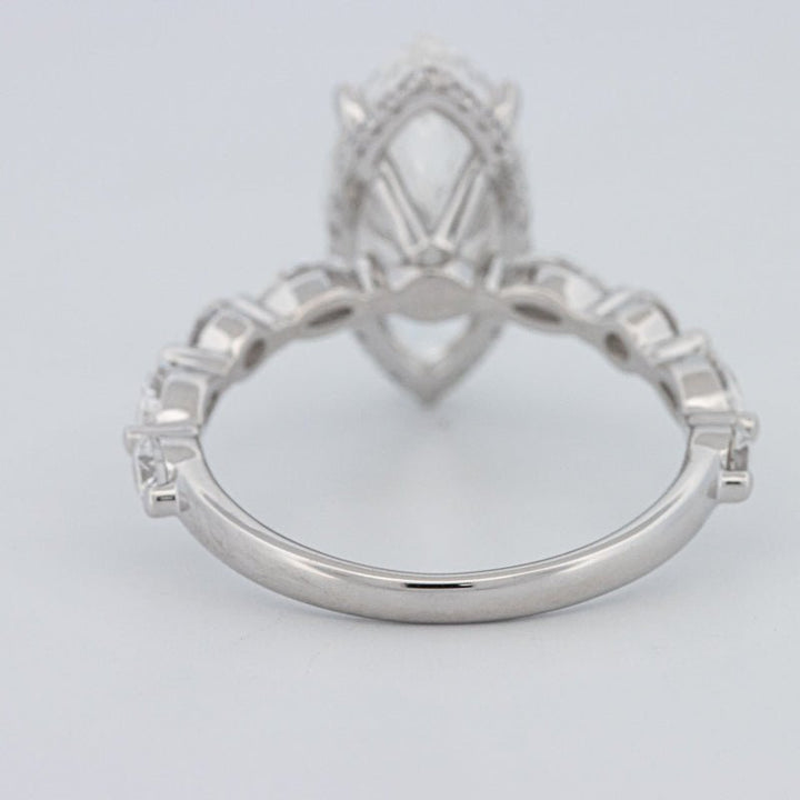 3 CT Marquise Cut Under - Halo Pavé Solitaire (LG) - ZIZOV DIAMONDS