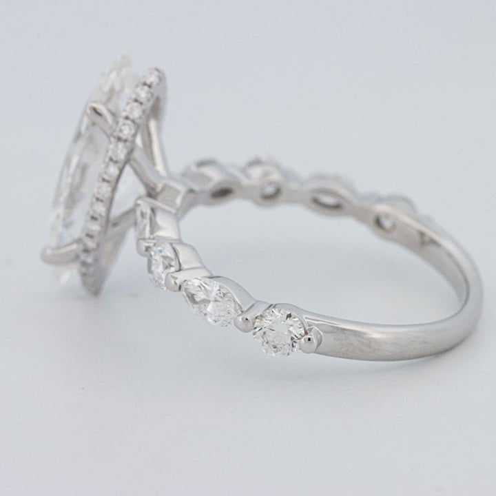 3 CT Marquise Cut Under - Halo Pavé Solitaire (LG) - ZIZOV DIAMONDS