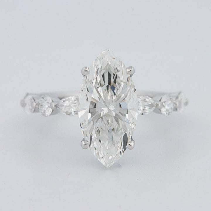 3 CT Marquise Cut Under - Halo Pavé Solitaire (LG) - ZIZOV DIAMONDS