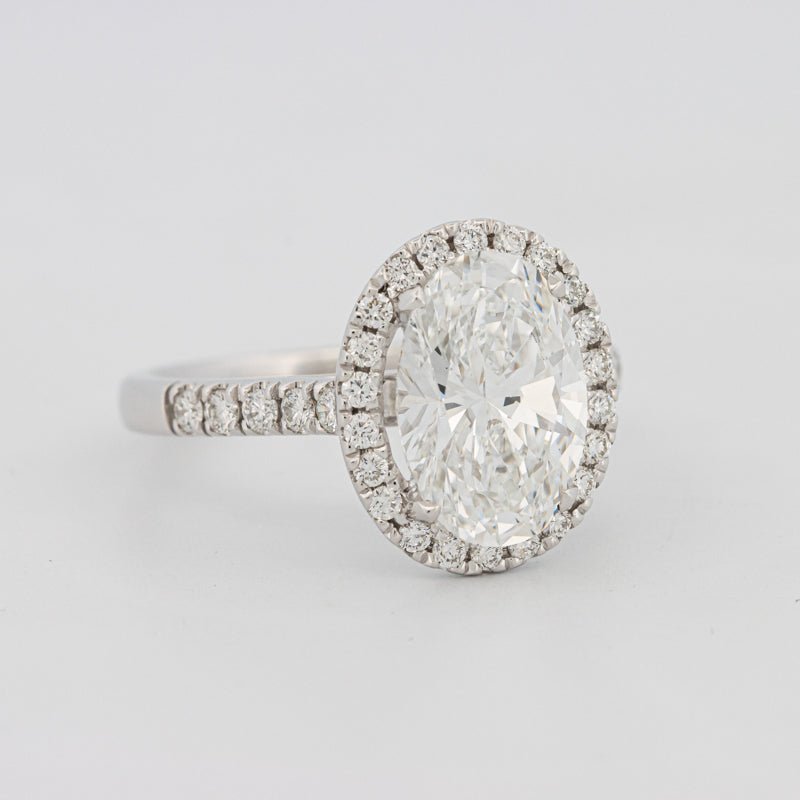 3 CT Oval Cut Halo Pavé Solitaire (LG) - ZIZOV DIAMONDS