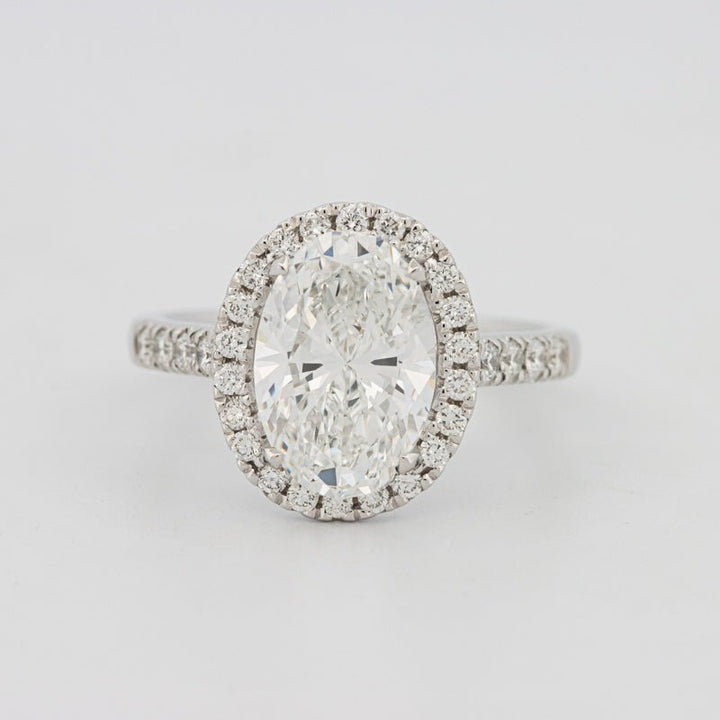3 CT Oval Cut Halo Pavé Solitaire (LG) - ZIZOV DIAMONDS
