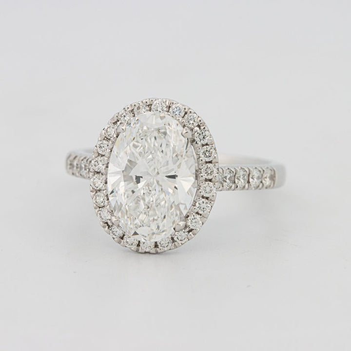 3 CT Oval Cut Halo Pavé Solitaire (LG) - ZIZOV DIAMONDS