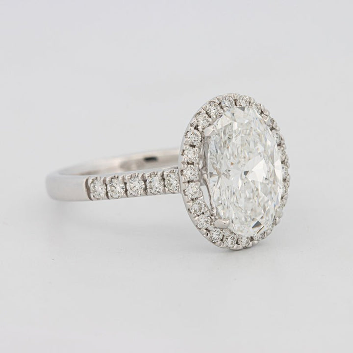 3 CT Oval Cut Halo Pavé Solitaire (LG) - ZIZOV DIAMONDS