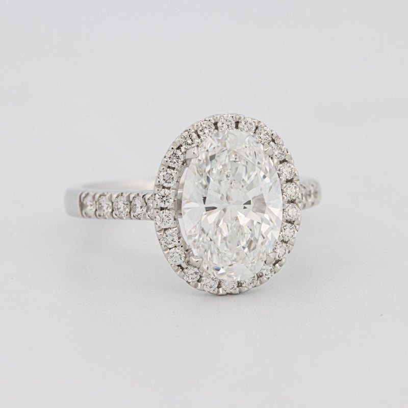 3 CT Oval Cut Halo Pavé Solitaire (LG) - ZIZOV DIAMONDS